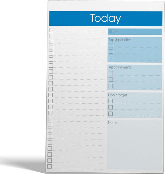 Better Office Products To Do List Notepad, 7" x 10" Today Note Pad, 52 Sheets, Daily Agenda Productivity Checklist Organizer