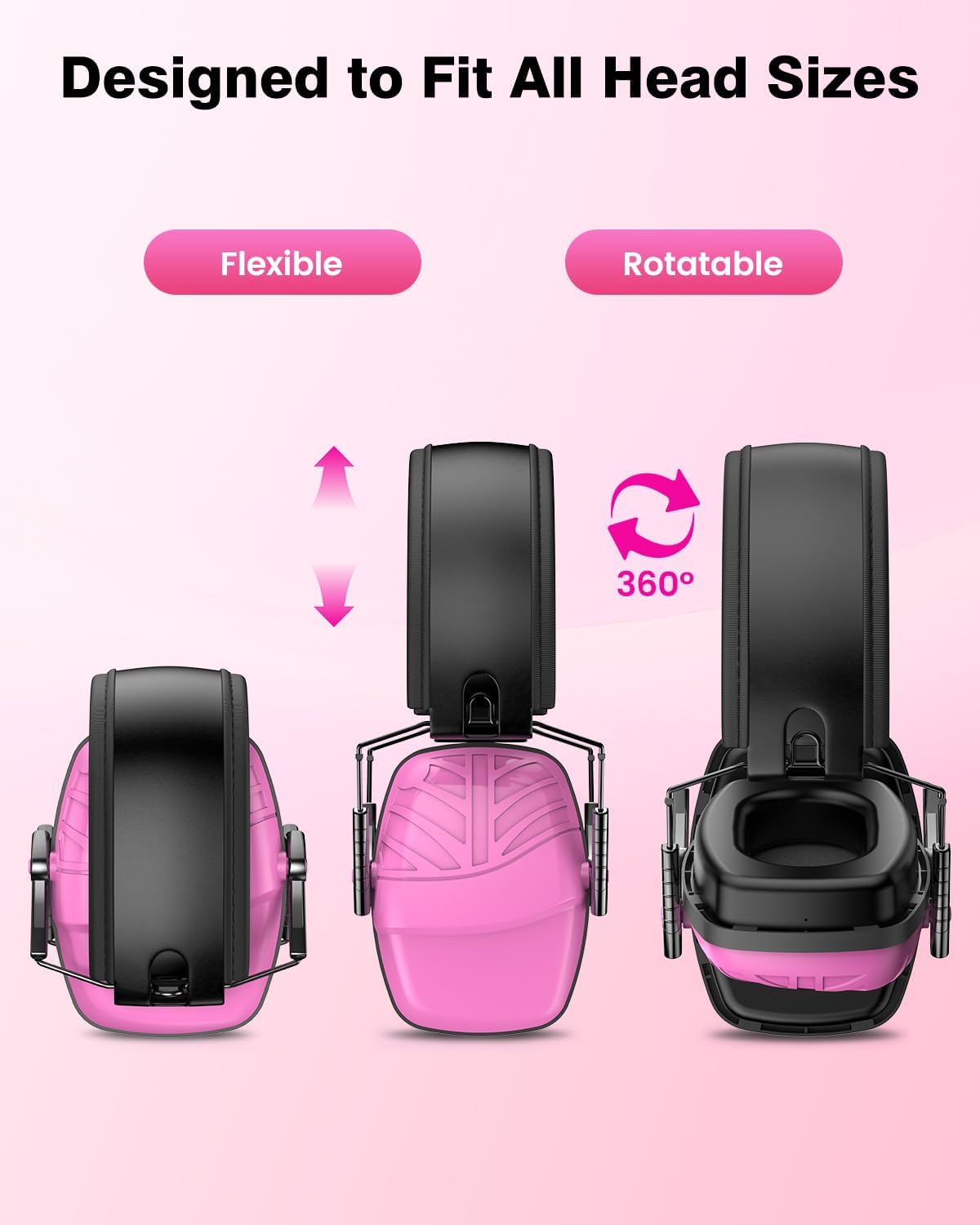 Link Dream 2Pack Ear Protection, NRR 35dB Hearing Protection Noise Canceling Ear Muffs Adjustable Headband for Shooting