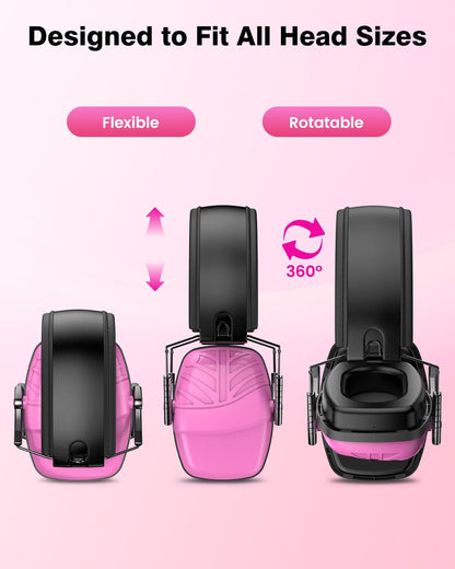Link Dream 2Pack Ear Protection, NRR 35dB Hearing Protection Noise Canceling Ear Muffs Adjustable Headband for Shooting