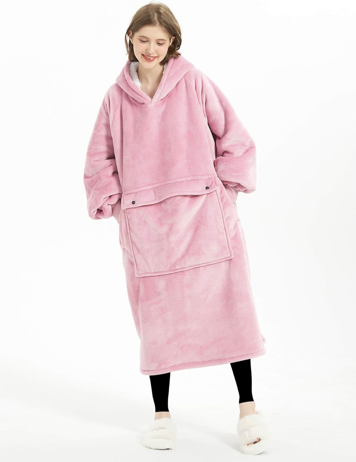 KFUBUO Wearable Blanket Hoodie for Adults Sherpa All Patterns Cat Oversized Sweatshirt Blanket with Pockets for Women