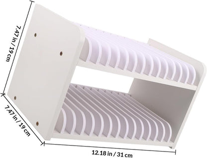 OUNONA Wooden Classroom Phone Organizer Station Multi-Slot Cellphone Holder