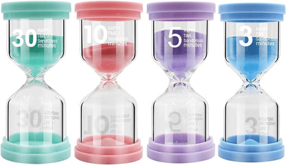 Sand Timer for Kids 6 Pack Colorful Hourglass 1min 2mins 5mins 10mins 15mins 30mins Sand Clock Timer for Classroom, Games and Kids Room