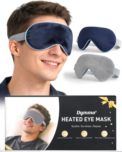 Warm Compress for Eyes - Microwavable Eye Mask with Moist Heat Relief for Eye Comfort & Relaxation, Includes 2 Washable Covers & 1 Eye Heating Pad