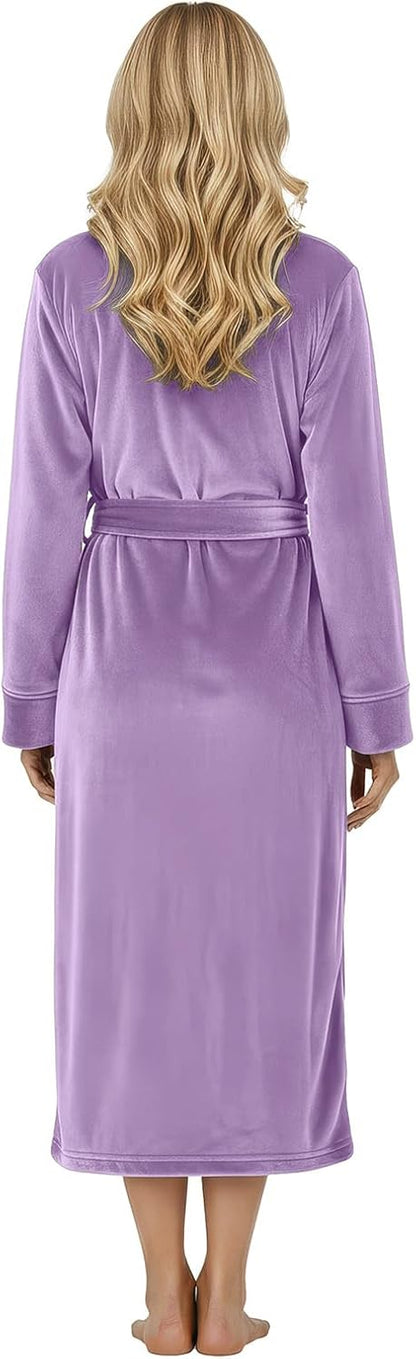 Premium Ultra Soft Robes for Women Plush Fleece Long Bathrobe