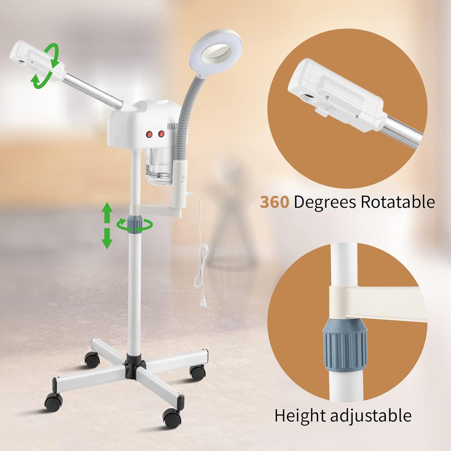Winado 2 in 1 Facial Steamer with 5X Magnification Light, Deep Cleaning