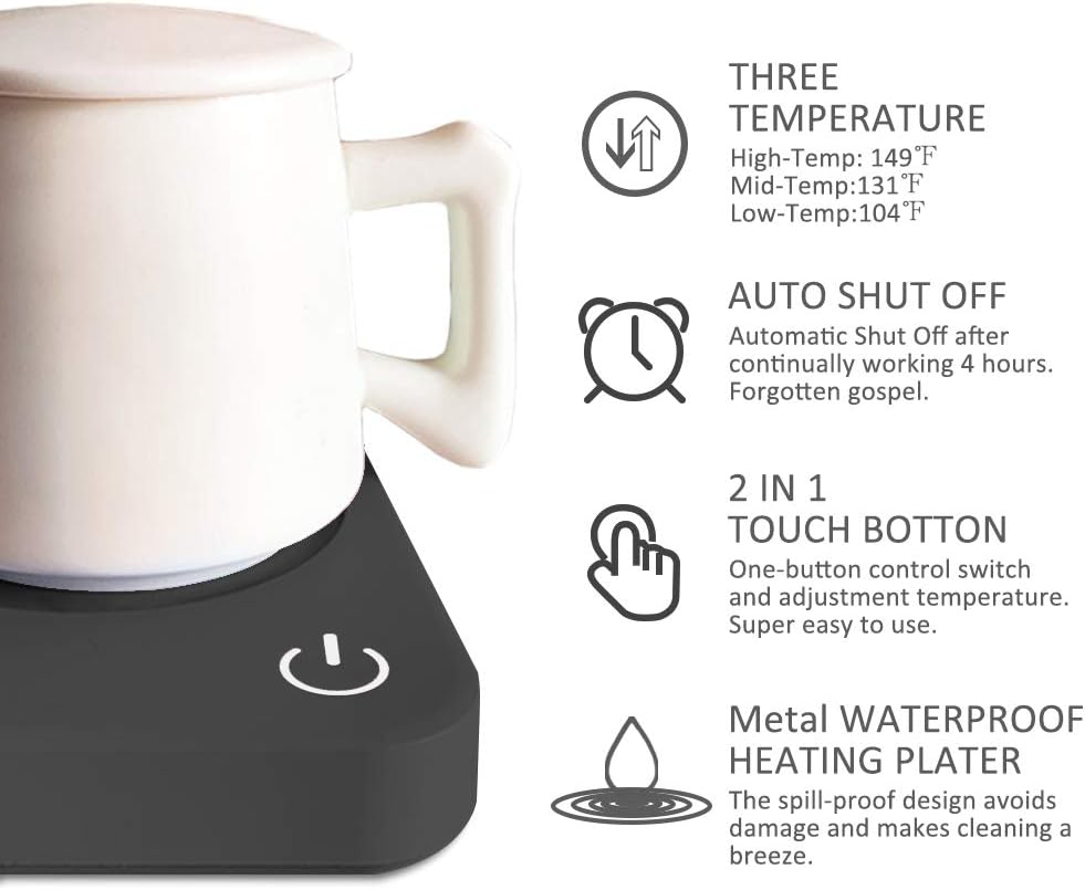 VOBAGA Mug Warmer& Coffee Mug Warmer for Office Desk