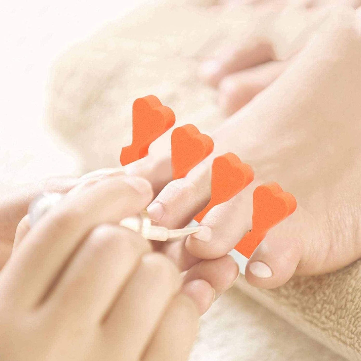 48pcs Sponge Toe Separators Pedicure Set for Nail Polish- Premium Nail Art Painting and Polishing Tool Kit, 4 Funy Color