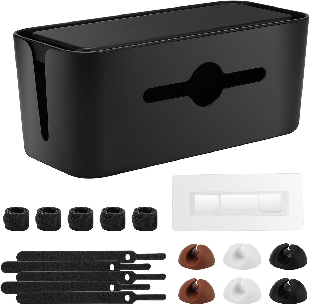 Cable Management Box,Cord Organizer for Home Office Cable Wire Hide,Black
