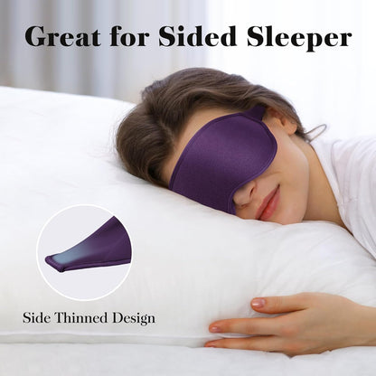 Fygrip 3D Eye Mask Sleep Mask for Men & Women, 100% Pressure-Free & Light Block-Out Eye Mask for Sleep with Easy Adjustable Strap, Night Eye Cover for Travel, Black