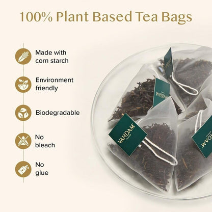 VAHDAM Earl Grey Tea Bags (100 Count)Bergamot Black Tea in Pyramid Tea Bags