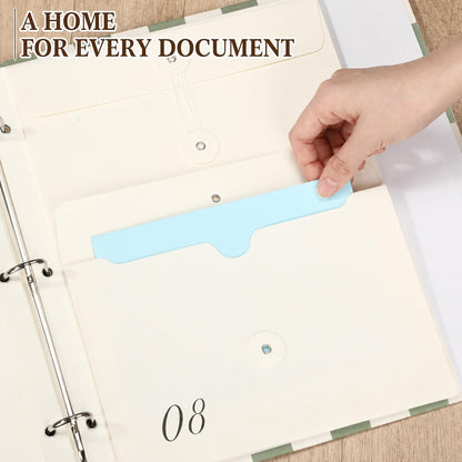 Important Document Organizer Folder Binder Checkered, Green