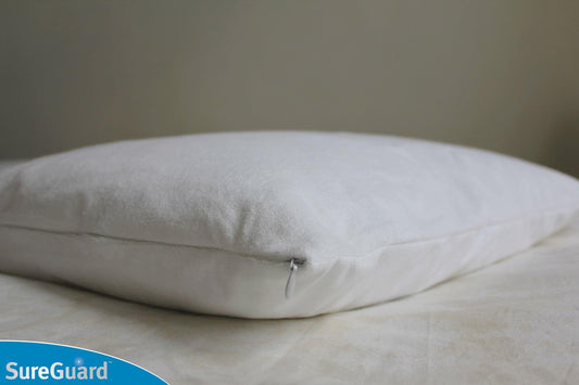 SureGuard Set of 2 Standard Size Pillow Protectors - 100% Waterproof, Bed Bug Proof, Hypoallergenic - Premium Zippered Cotton Terry Covers