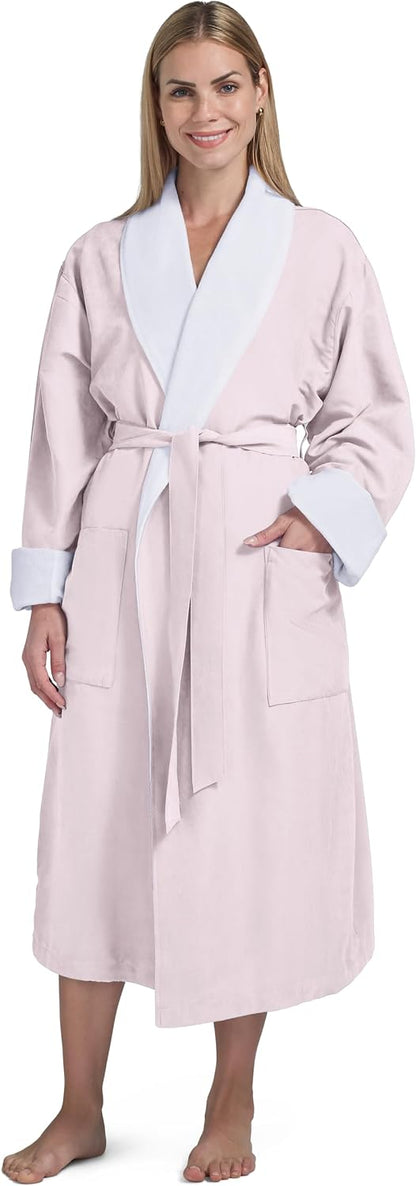 Women's Microfiber Robe by BOCA - Luxury Hotel Bathrobe, Long Spa Robes for Women - Generous Sizing
