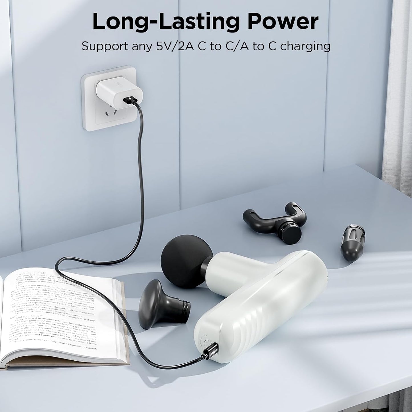Mini Massage Gun, Powerful Handheld Muscle Massager for Muscle Relaxation, Deep Tissue Percussion Small Massage Gun Travel Massager with 4 Massage Heads Silent Brushless Motor, Black
