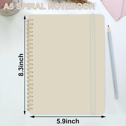 Utron 3 PCS Small Spiral Notebook 5x7, Notebooks for Note Taking, Morandi Spiral Journal Notebook, Work Notebook Small Notebooks 5x7 with Strap, Cute Notebooks for Women 70 Sheets/Note Books
