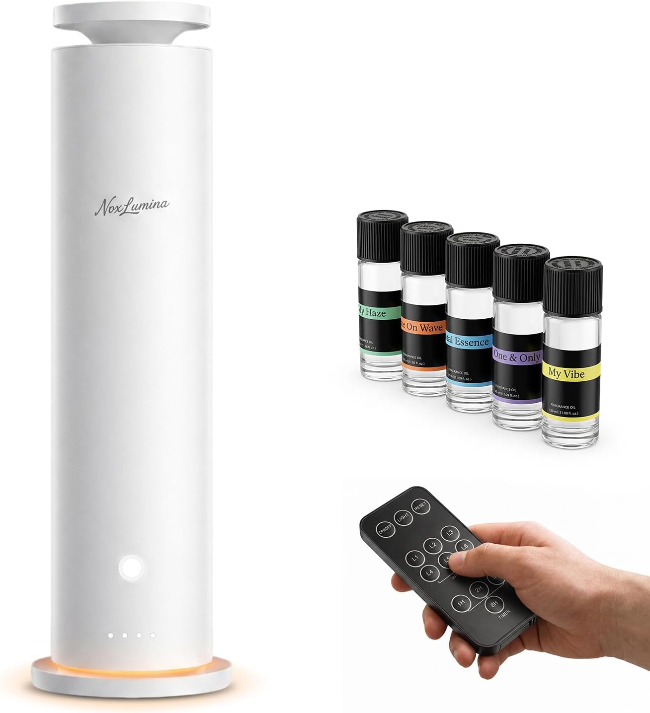 Waterless Diffuser Pro with 5 Scent Oils, Luxury Hotel-Class Essential Oil Diffuser Aromatherapy Machine with 1500 Sq Ft Cover, 6 Mist, 4.06Oz Air Diffusers for Home Large Room Hotel SPA
