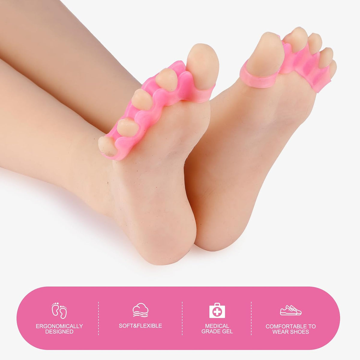 White Gel Toe Separators for Bunions and Hammertoes – 1 Pairs