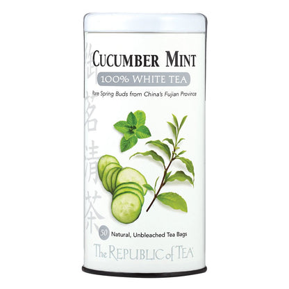 The Republic of Tea – Cucumber Mint 100% White Tea Bags, Steeps 50 Low-Caffeinated Cups