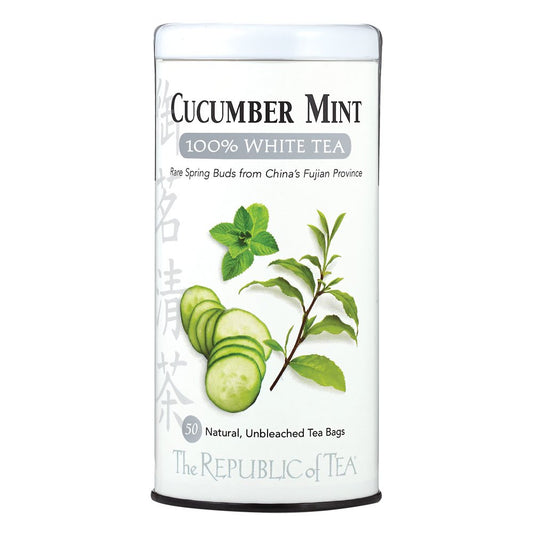 The Republic of Tea – Cucumber Mint 100% White Tea Bags, Steeps 50 Low-Caffeinated Cups