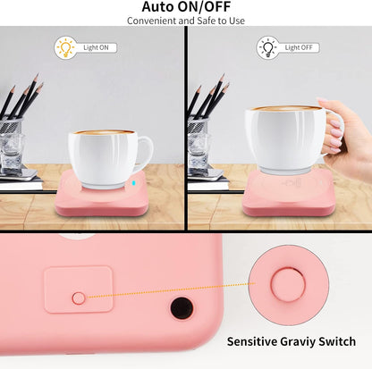 Coffee Mug Warmer, Smart USB Coffee Cup Warmer with Pressure-Induced Auto On/Off, Coffee Accessories for Home Office Desk