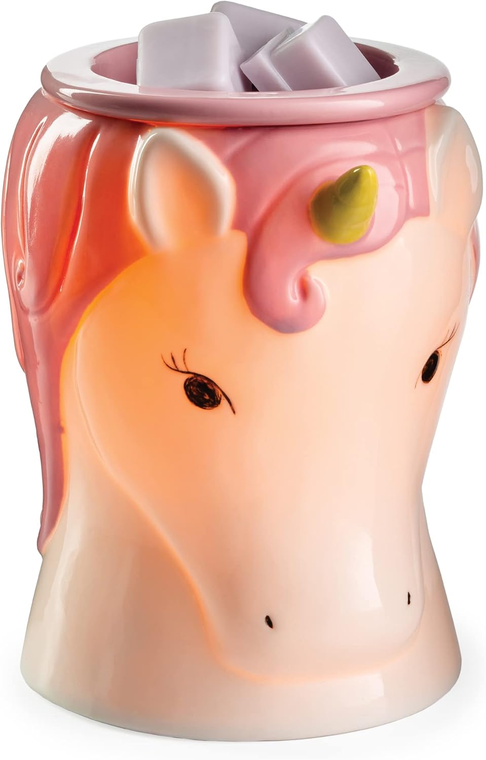 Candle Warmers ETC. Illumination Fragrance Warmer- Light-Up Warmer for Warming Scented Candle Wax Melts and Tarts or to Freshen Room, White Harmony