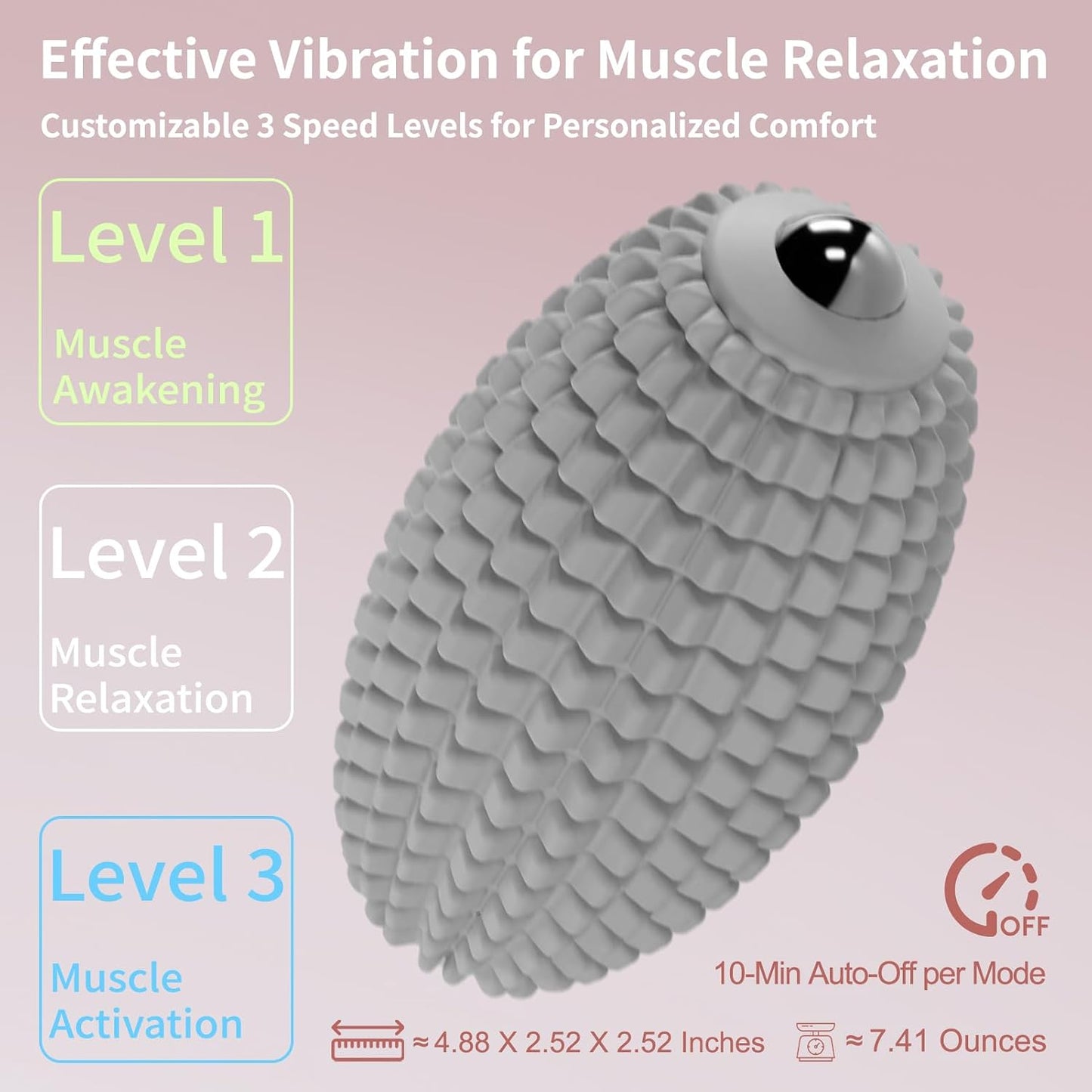Vibrating Massage Ball for Full Body Relaxation, Silicone Trigger Point Massager Ball for Back, Neck, Foot, Muscle Recovery, Portable Rechargeable Massage Roller, 3 Vibration Modes (Black)