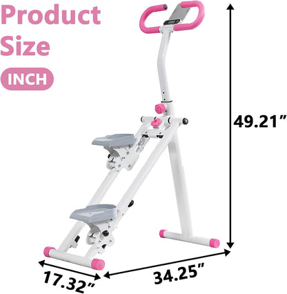 Stair Stepper for Home Gym Exercise, Vertical Climber Exercise Machine for Full Body Workout, Compact Folding Cardio Exercise Climber with Adjustable Handlebar (Blue)