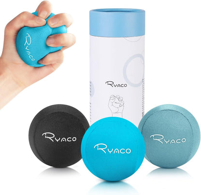 Ryaco Stress Balls for Adults, Balls for Hand Therapy, Relief Anxiety Stress Ball, Physical Therapy Fidget Stress Ball, Hand Exercise Ball for Grip Strength, Tri-Density Stress Balls
