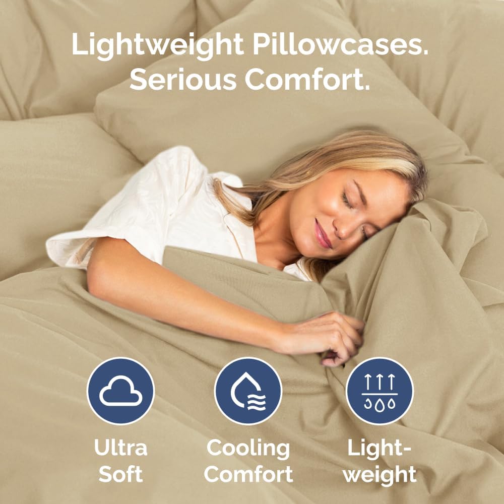 Standard Pillow Cases Set of 10 - Ultra Soft Hotel Quality Pillowcase Covers - Comfy, Cozy & Wrinkle Free - Shrink, Stain and Fade Resistant - Machine Washable Pillow Protectors - 10 Pcs Set - White - Colors A