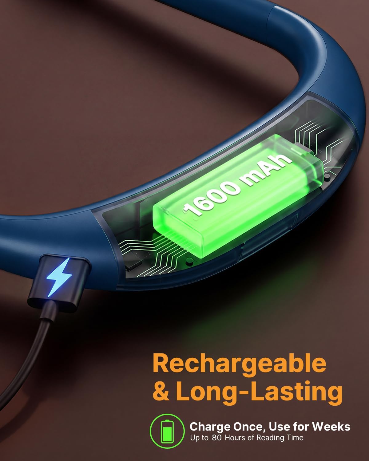 Reading Light, Rechargeable Neck Light, Stepless Dimming Book Light