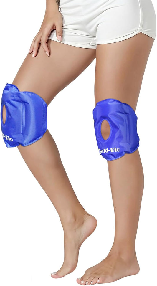 WORLD-BIO 2 Pcs Knee Ice Pack Wrap, Reusable Ice Pack for Knee Pain Relief