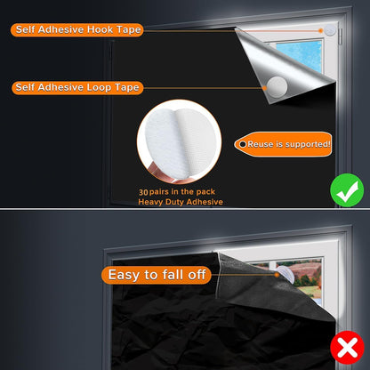 Blackout Curtains 100% Blackout Blinds Window Cover Portable Shades 118x57”