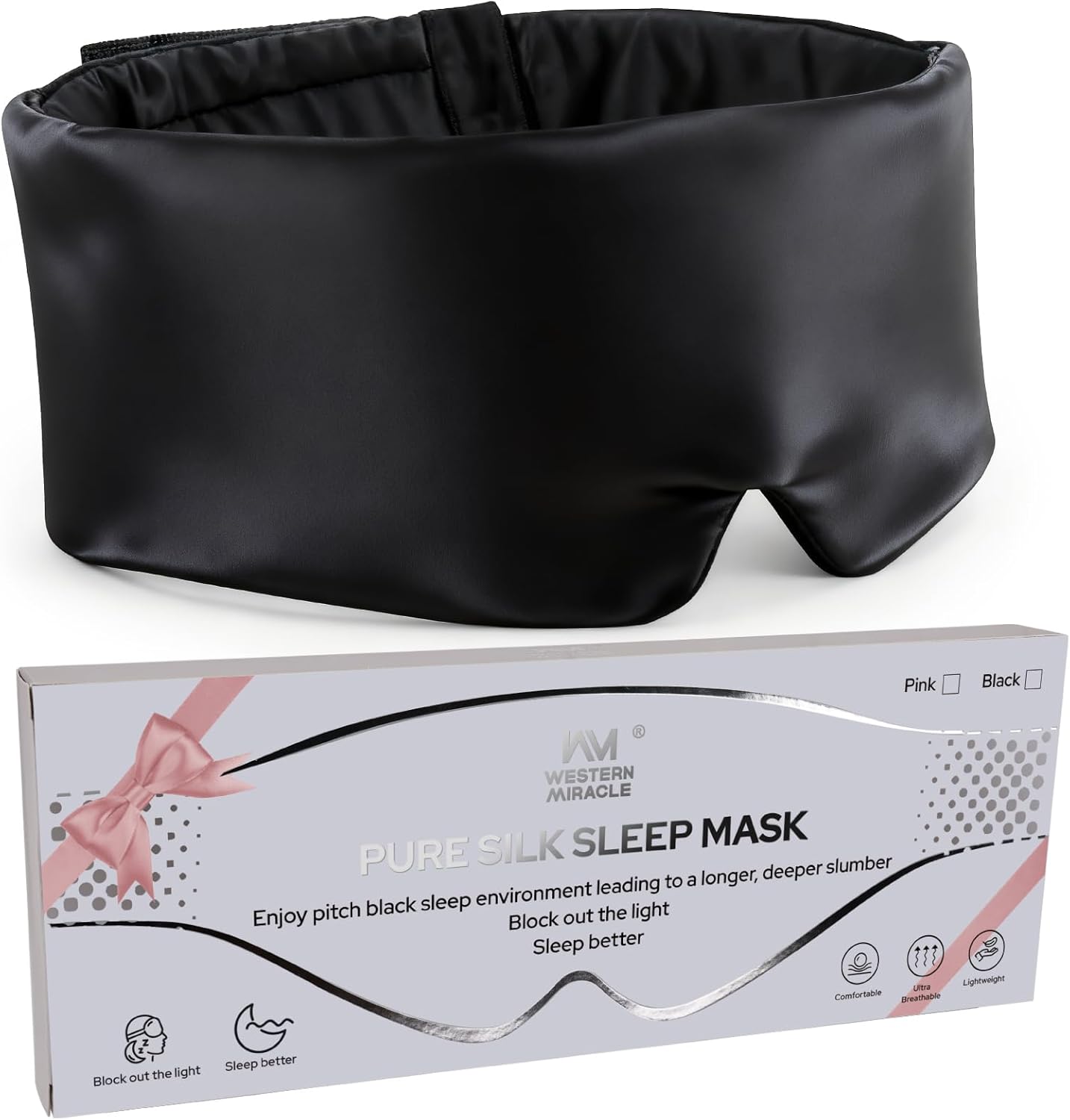 Cotton Sleep Eye Mask for Men Women, 100% Blocking Light Sleeping Mask for Side Sleeper, Soft Zero Pressure Cooling Blackout Eye Masks for Sleep, Eye Covers for Sleeping fits All Heads Adjustable