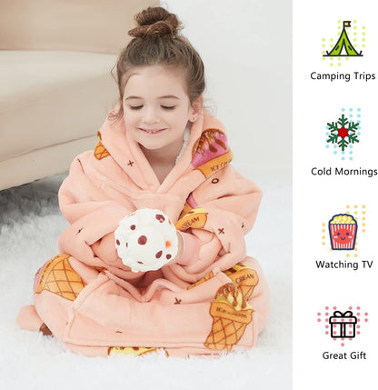 KFUBUO Wearable Blanket Hoodie for Adults Sherpa All Patterns Cat Oversized Sweatshirt Blanket with Pockets for Women