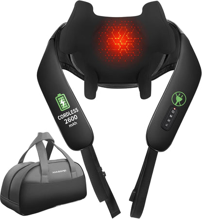 MASGRE Shiatsu Neck and Shoulder Massager with Heat for Pain Relief