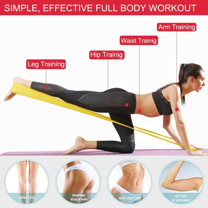 Resistance Bands for Home Workout,Long Exercise Band for Physical Therapy | Non-Latex 59inch Elastic Fitness Bands for Yoga,Pilates,Gym,Travel, Home Exercise Equipment for Women,Men,Pregnant,Seniors