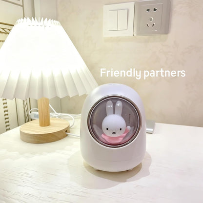 MIPOW x Miffy Cool Mist Humidifier, 350ml Humidifier with RGB Ambient Night Light, Ultra Quiet, Fine Mist, Cute Space Capsule Design, Desktop Humidifier for Bedroom Office Car, White