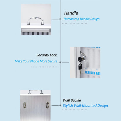 Cell Phone Charging Stations Phone Storage Cabinet Phone Storage Locker 24,36, 48, 60 Position Cell Phone Storage Box Pocket Chart Storage Locker Box With A Security Lock Can Be Carried (36slots )