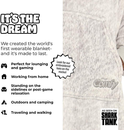 THE COMFY Dream | From Shark Tank | Patented | No Sherpa | Light Wearable Blanket Hoodie | Gift for Women & Men | One Size