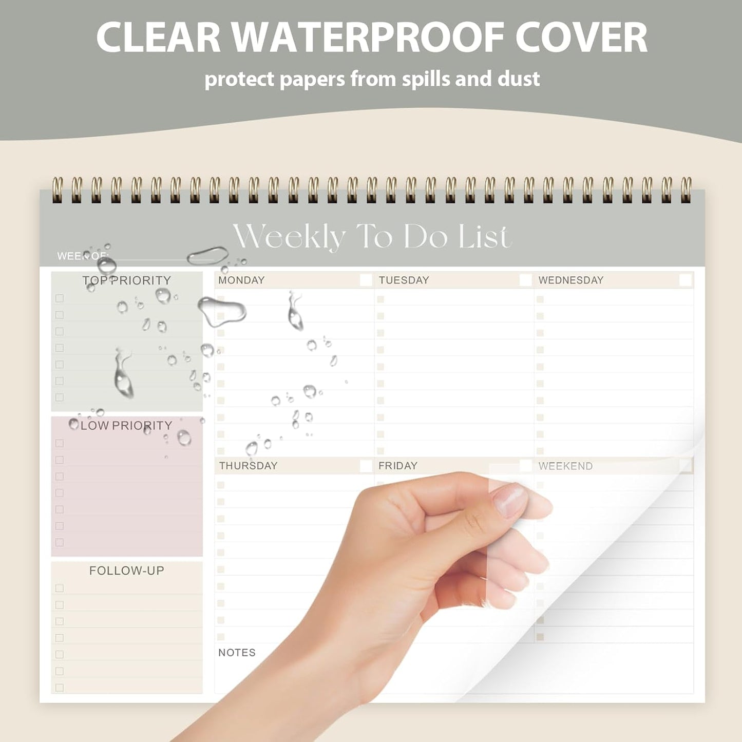 Weekly To Do List Notepad, Undated Planner with 52 Sheets (8.5''x11'') | Desk Accessories and Supplies, Women & Man, Home School & Work
