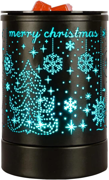 Enaroma Fragrance Wax Melts Warmer with 7 Colors LED Changing Light Classic Black Forest Design Scent Oil Candle Warmer for Home Black Forest
