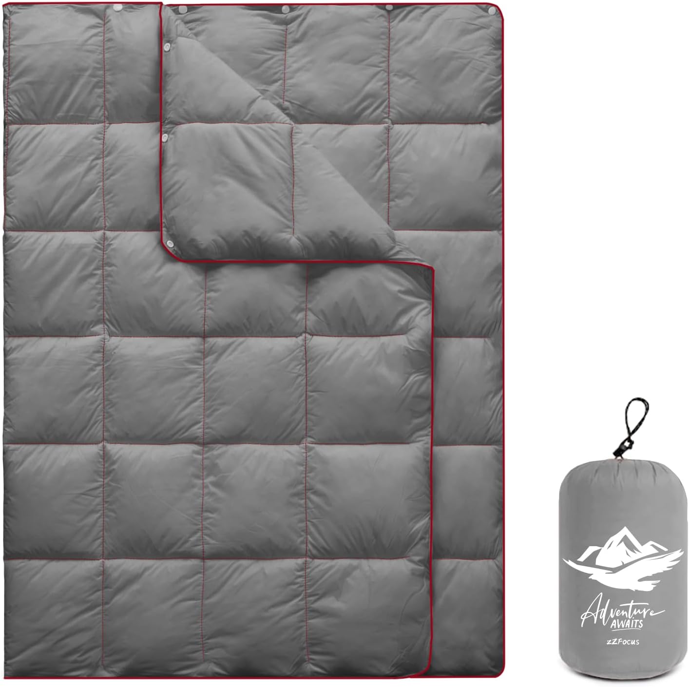 Mini Camping Blanket,Lightweight Puffy Blanket Packable Throw Blanket Waterproof Windproof for Outdoors, Travel, Beach, Airplane, Hiking