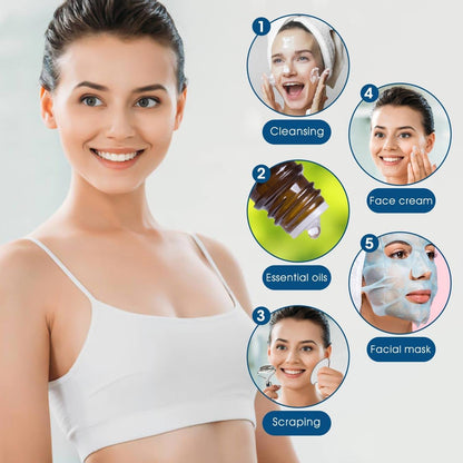 Bealihelp Face Roller and Gua Sha, Stainless Steel Facial Roller and Guasha Tool for Face, Skin Care Roller for Wrinkles and Lifting, Improve Puffiness, Metal Face Massager for Eyes, Neck Tighten