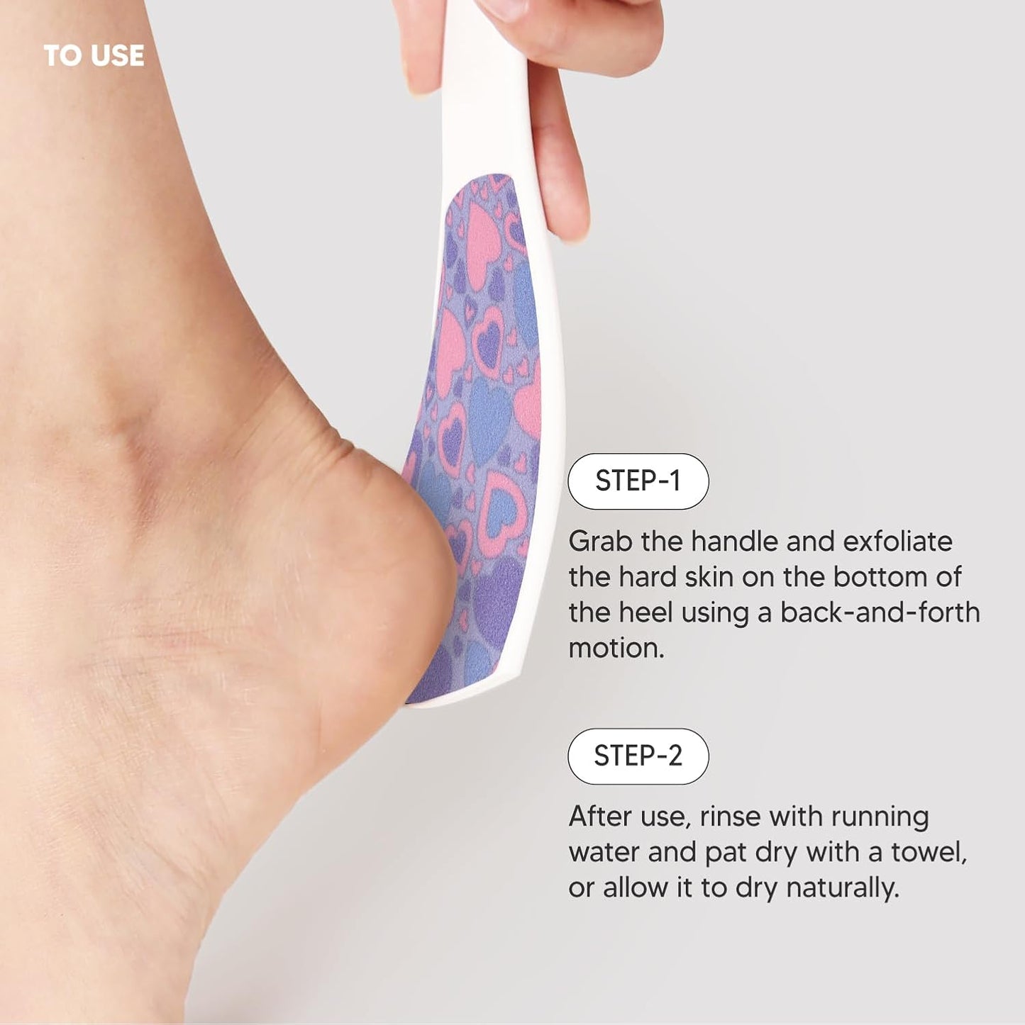 S-Line Emery Foot File, Colossal Double-Sided Pedicure Tool, Effective for Cracked Heel, Ergonomic Design for Easy Grip (White)