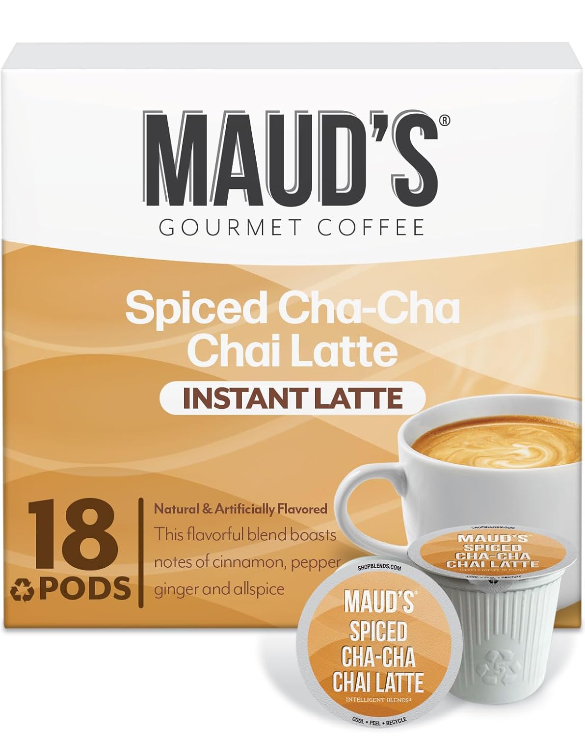 Maud's Instant Matcha Latte Mix, Flavored Drink Mix 10 Servings, 100% Gourmet Blended Tea Leaves, Hot Or Iced Matcha Latte - Just Add Water
