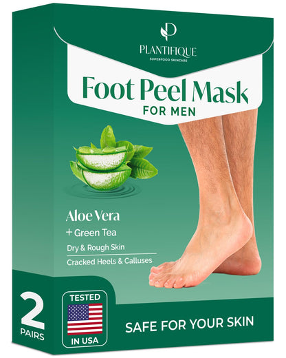 PLANTIFIQUE Foot Peeling Mask 1 Pack | Dermatologically Tested Repairs Heels & Removes Dry Dead Skin for Baby Soft Feet | Exfoliating Foot Peel Mask for Dry Cracked Feet | Peach