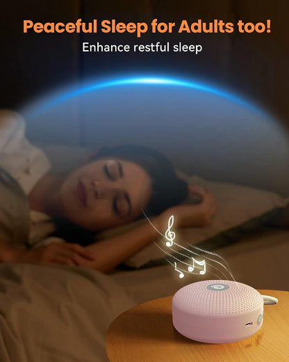 Dreamegg Portable Noise Machine for Baby Adult, Features Powerful Battery, 21 Soothing Sound, Noise Canceling for Office & Sleeping, Sound Therapy for Home, Travel, Registry Gift, Classic White