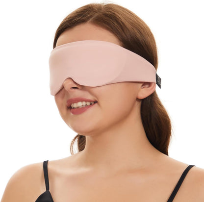 ALASKA BEAR Sleep Mask for Side Sleepers Patented Design, Cup-Shaped and Extra-Soft, 100 Blackout Eye Mask Shades Cover for Men and Women Home or Travel, Machine Washable, Black