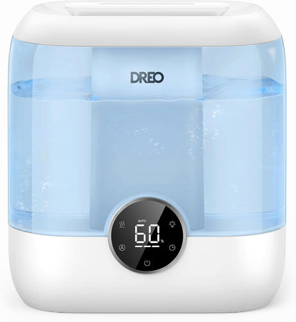 DREO 6L Humidifiers for Bedroom, 60H Runtime, 28 dB Quiet, HM524 | Precise Humidity Control, Easy to Refill & Clean, Nightlight, Cool Mist Humidifiers for Large Rooms, Baby Nurseries & Plants