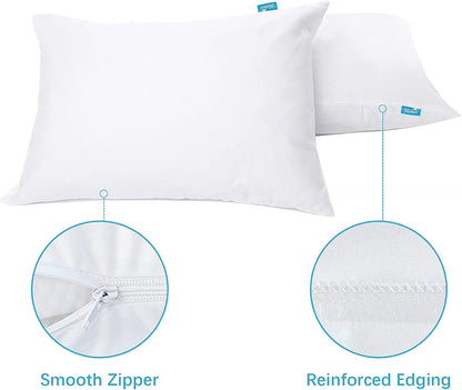 Pillow Protectors Waterproof 2-Pack, Standard Size with Zipper